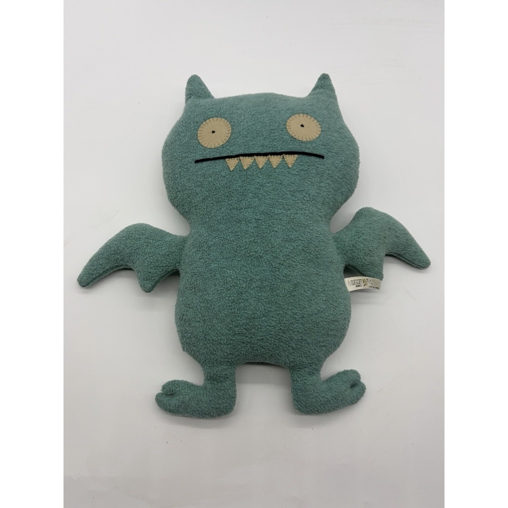 Vintage 2002 Uglydoll Ice Bat Light Blue 13" Stuffed Plush Toy Y2K Collectible